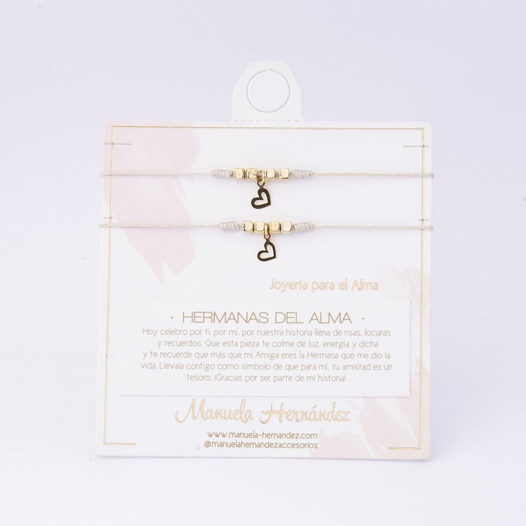 DÚO DE PULSERAS HERMANAS DEL ALMA - CORDÓN