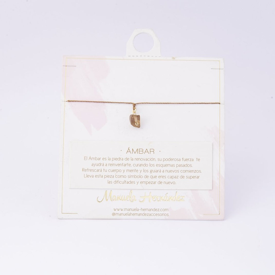 COLLAR CUARZO CORDÓN - AMBAR