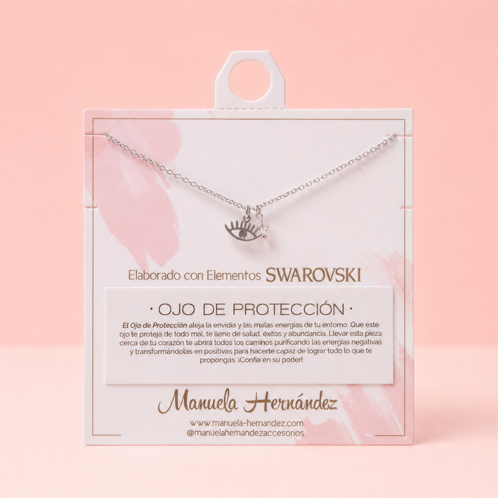 COLLAR OJO DE PROTECCION - PLATEADO