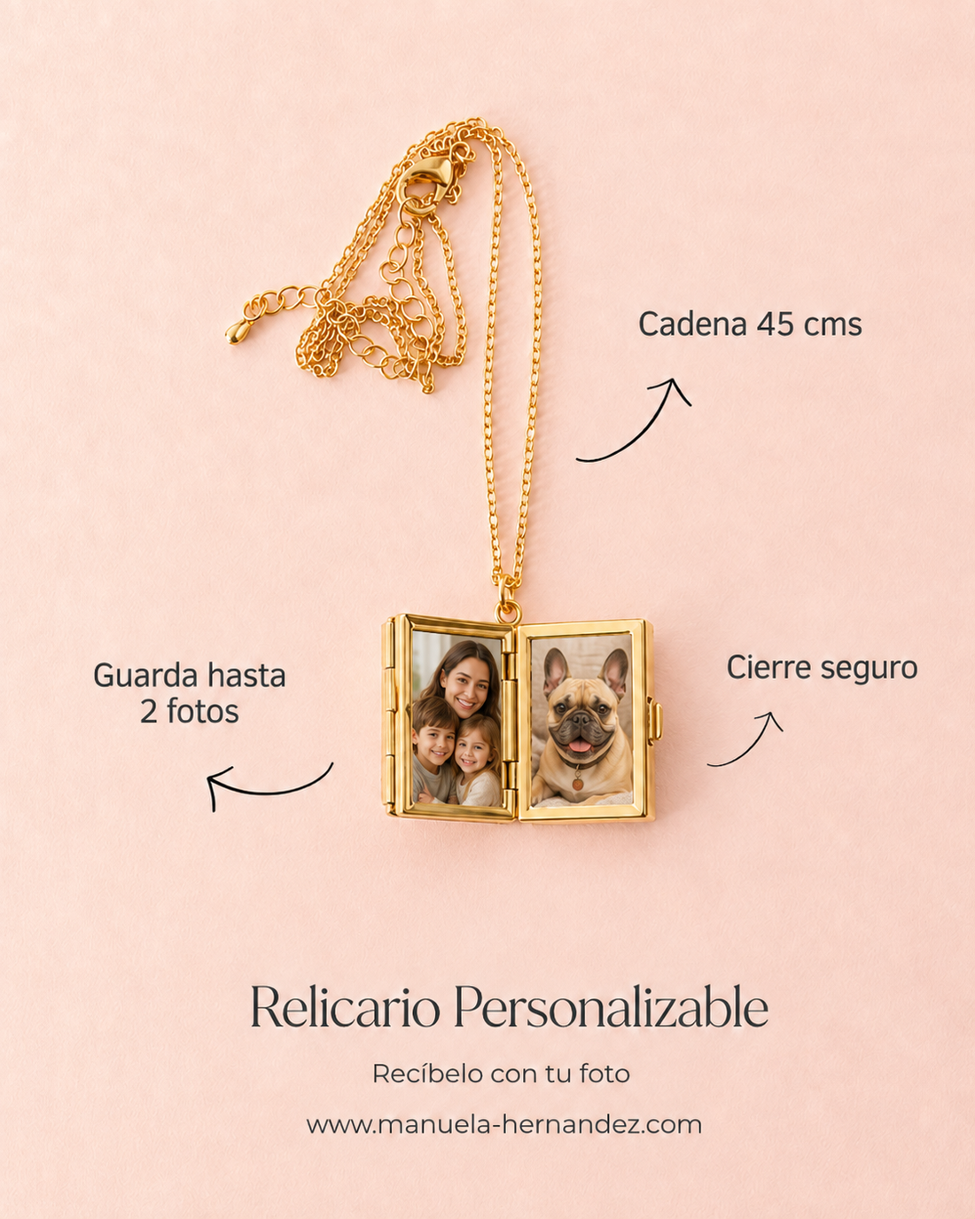COLLAR RELICARIO NUNCA PIERDAS LA FE