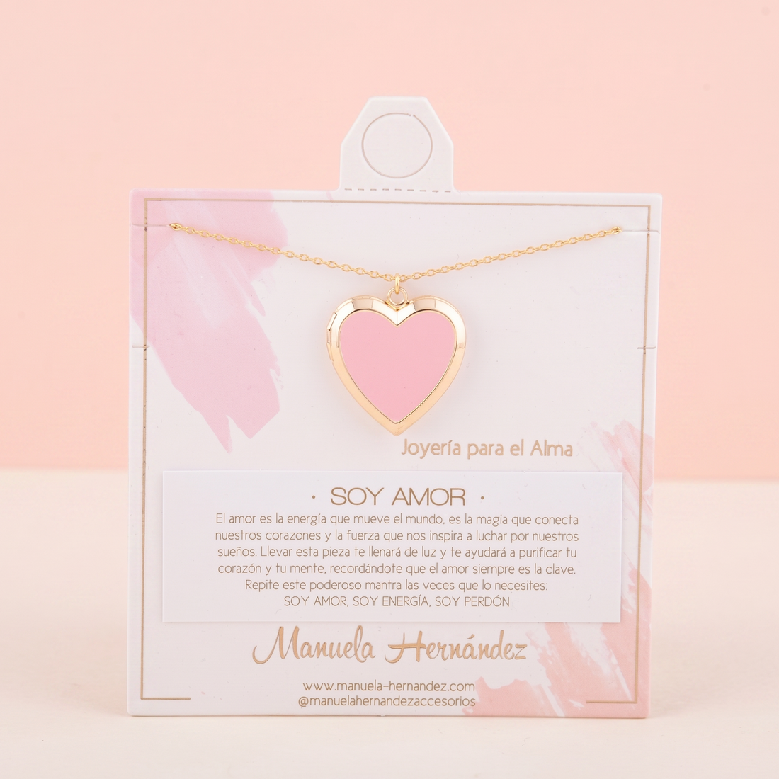 COLLAR RELICARIO CORAZON ESMALTADO - SOY AMOR