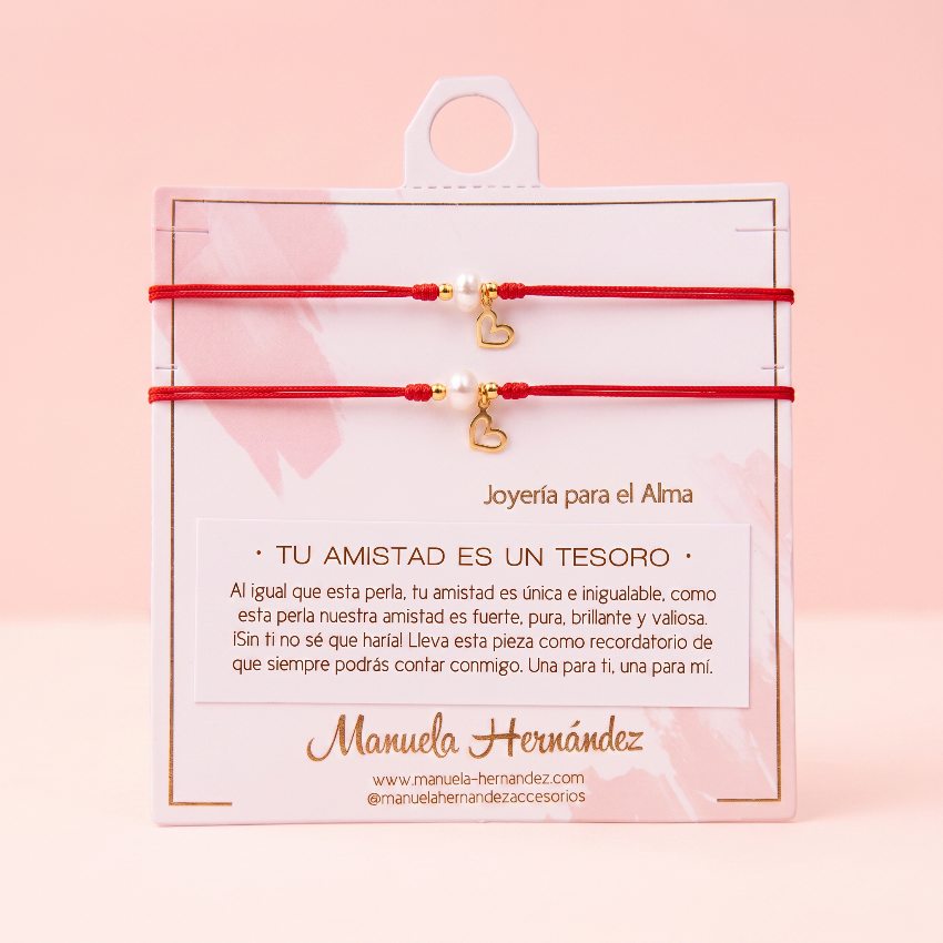 PULSERAS AMIGAS - TU AMISTAD ES UN TESORO - PERLAS
