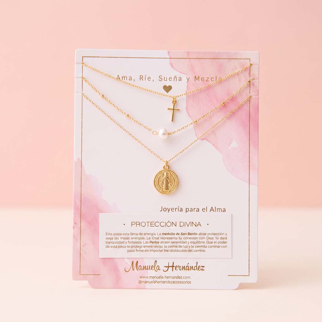 SET DE 3 COLLARES PROTECCION DIVINA