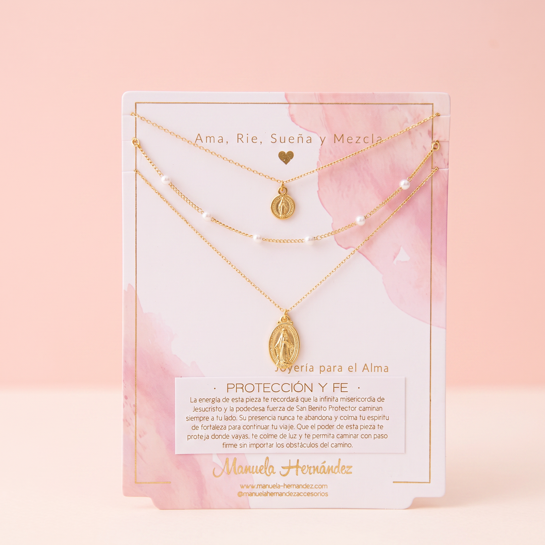 SET DE 3 COLLARES PROTECCION Y FE RELIGIOSO
