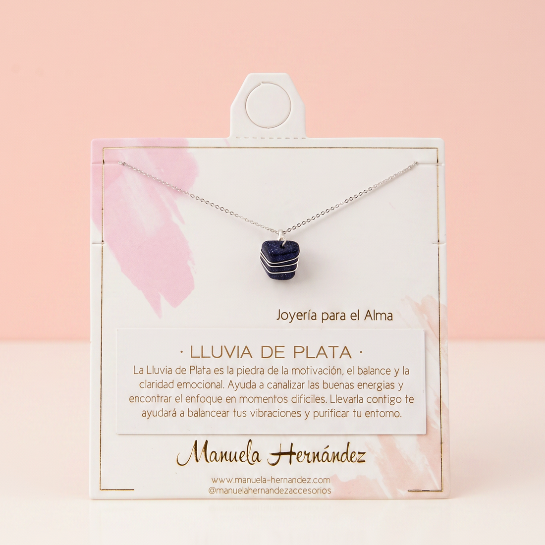 COLLAR AGUAMARINA - PLATEADO
