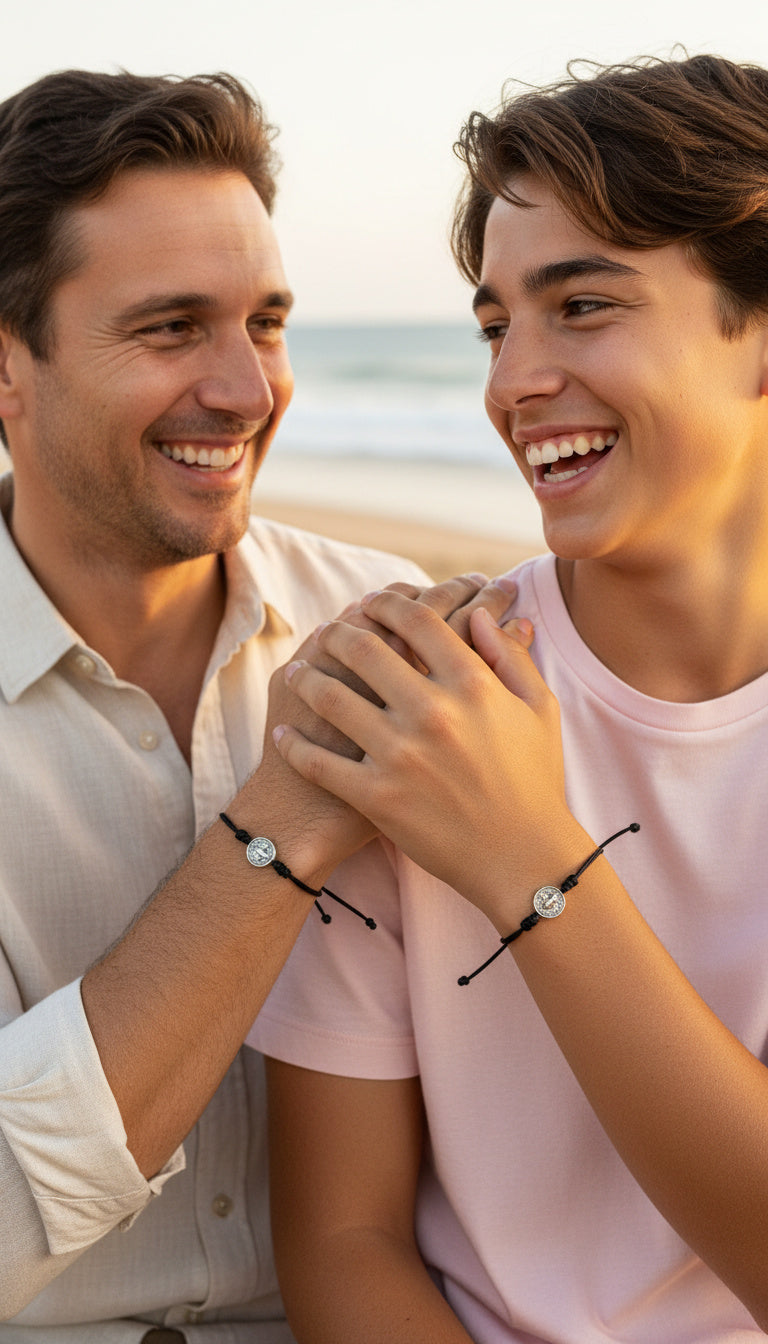 DÚO DE PULSERAS PAPÁ E HIJO - AMULETOS