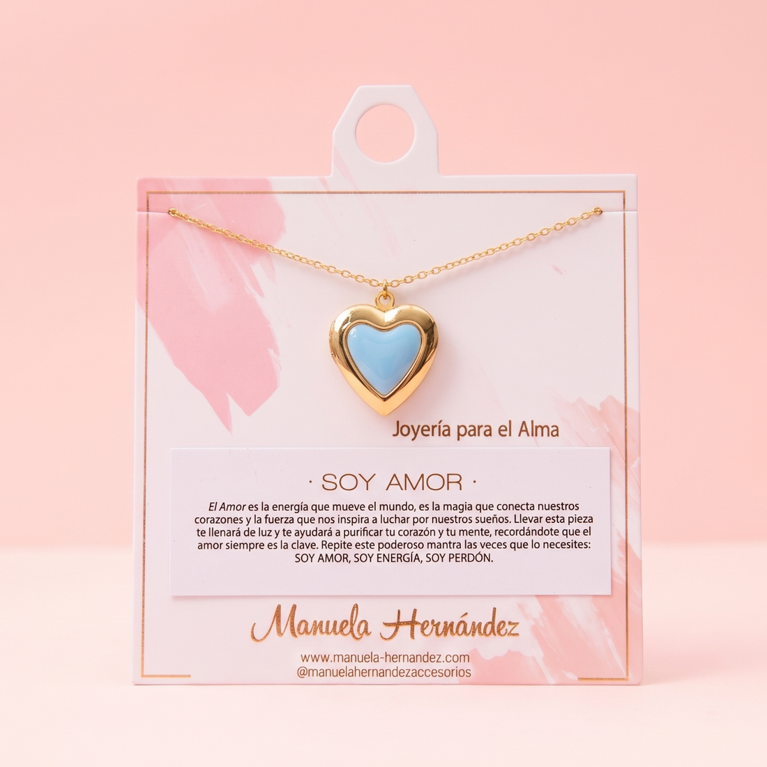 COLLAR RELICARIO CORAZON ESMALTADO - SOY AMOR