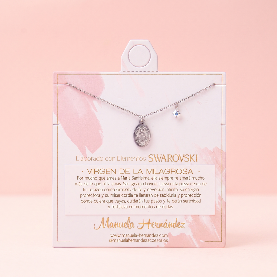 COLLAR VIRGEN DE LA MILAGROSA PLATEADO