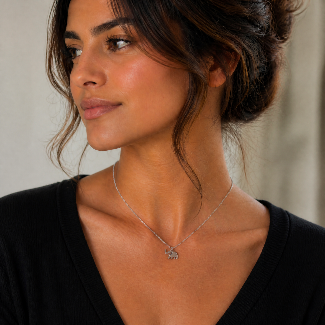 COLLAR ELEFANTE PLATEADO