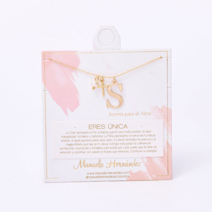 COLLAR ERES ÚNICA - INICIALES PERLA