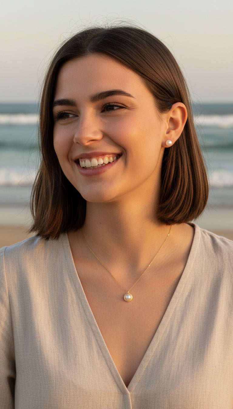SET COLLAR + ARETES - PARA LA MEJOR ABUELA PERLA